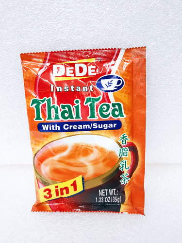De De - Instant Thai Tea 3 in 1 - ชาไทย ทรีอินวัน - 3 Aunties Thai Market