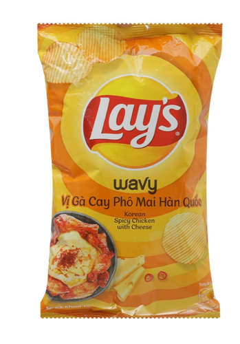 Lay's Wavy Korean Spicy Chicken with Cheese (From Vietnam) - เลย์ ไก่ทอดสไตล์เกาหลี จากเวียดนาม