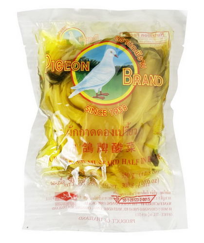 Pigeon - Pickled Mustard Half in Brine (Bag) - ผักกาดดองเปรี้ยว ตรานกพิราบ