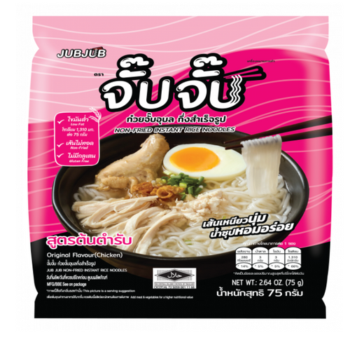 JubJub - Instant Rice Noodle - ก๋วยจั๊บอุบลกึ่งสำเร็จรูป จั๊บ จั๊บ (Pack of 4)