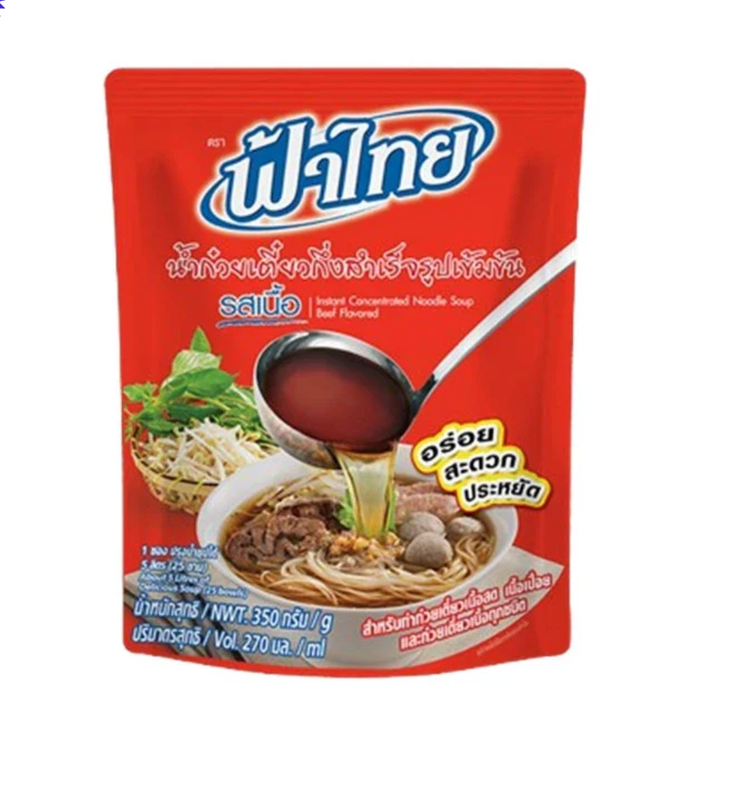Fa Thai - Concentrated Beef Flavored Noodle Soup น้ำก๋วยเตี๋ยวกึ่งสำเร็จรูปเจ้มจ้น ตราฟ้าไทย