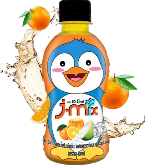 J-Mix Orange Juice - น้ำส้มผสมคาจีแนนและวุ้นน้ำมะพร้าว