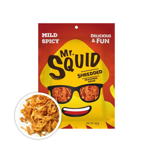 Mr. Squid - Seasoned Shredded Squid -Mild & Spicy - ปลาหมีกปรุงรส แบบฝอย