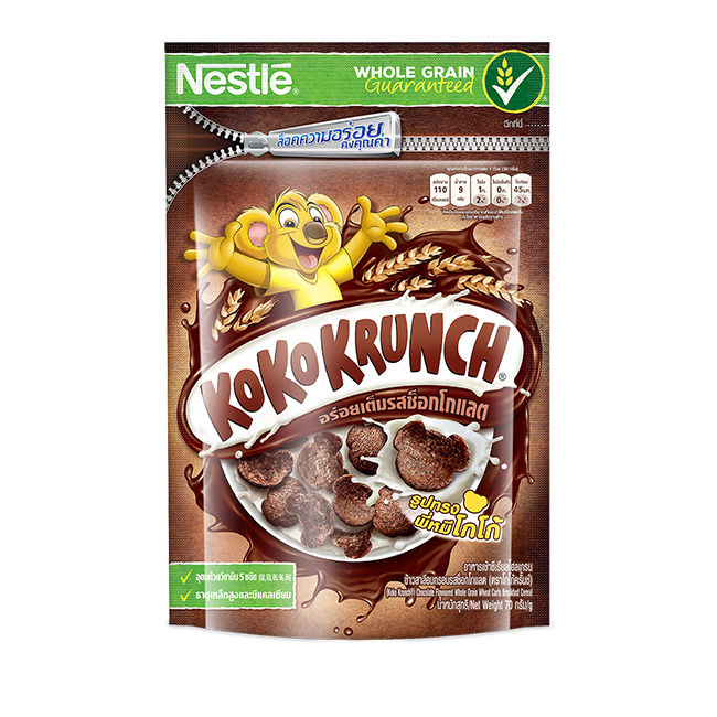 Koko Krunch - Chocolate Flavored Whole Grain Wheat Cereal - อาหารเช้าซีเรียลโฮลเกรนรสช็อกโกแลต ตราโกโก้ครั้นช์