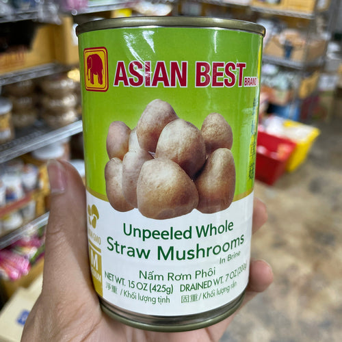 Asian Best - Large Unpeeled Whole Straw Mushrooms in Brine