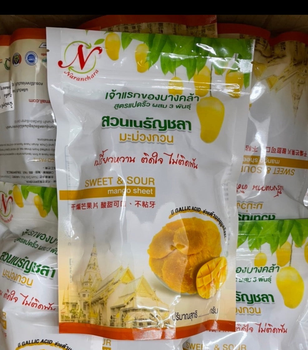Naranchara - Sweet & Sour Mango Sheet - มะม่วงกวน สวนเนรัญชลา