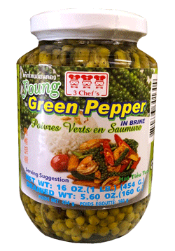 3 Chef's - Young Green Pepper in Brine - พริกไทยอ่อนดอง
