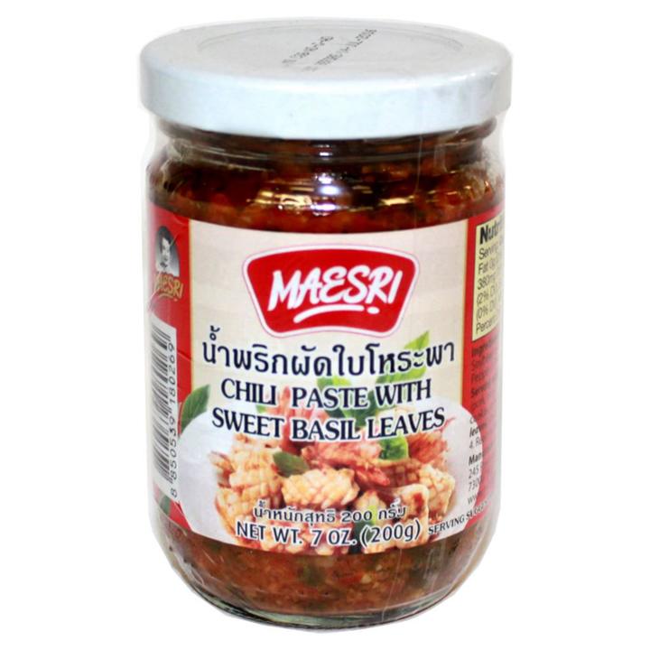 Maesri - Chili Paste with Sweet Basil Leaves น้ำพริกใบโหระพา - 3 Aunties Thai Market